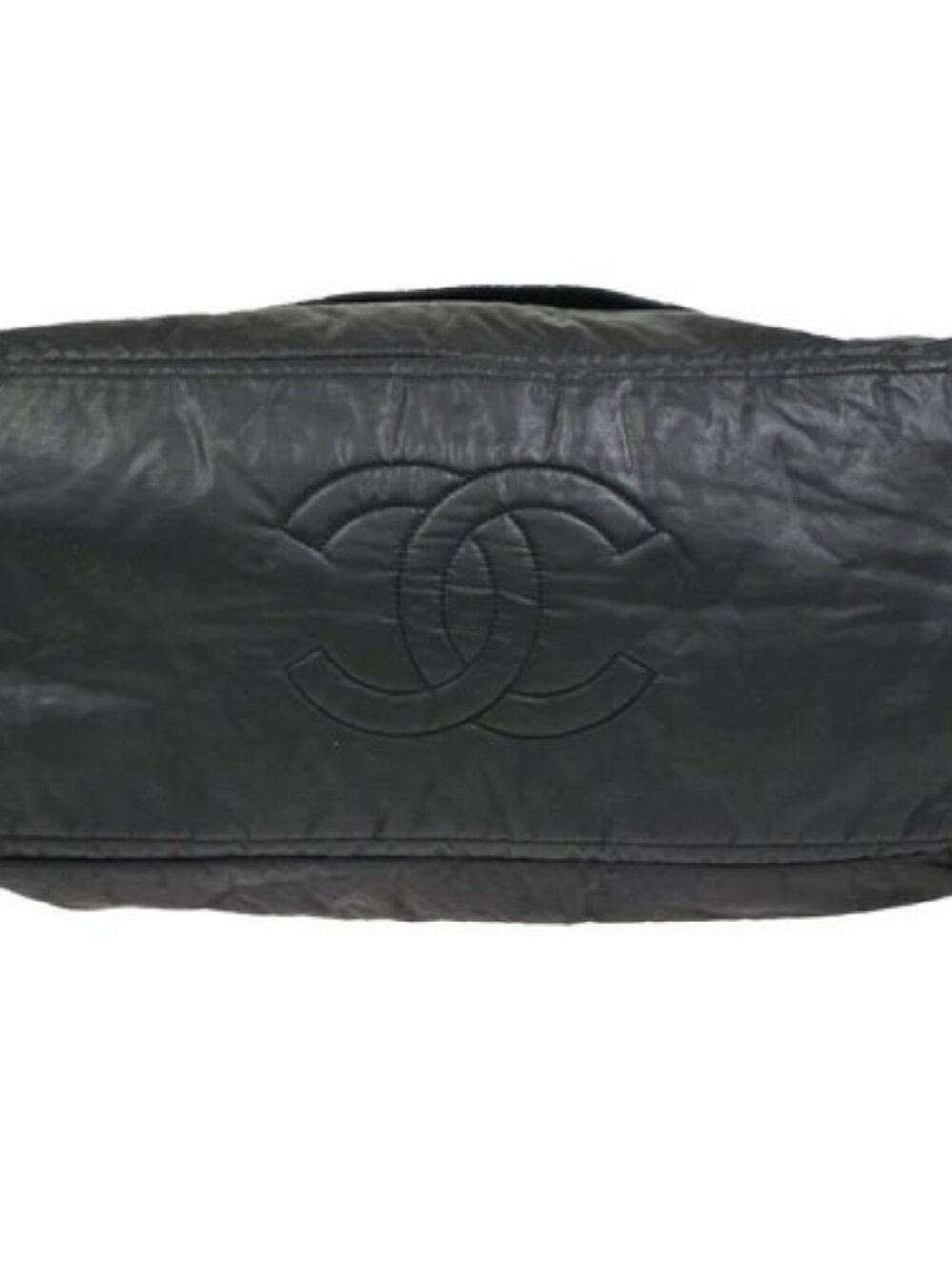 CHANEL CC Logo Coco Cocoon Travel Hand Bag Nylon Leather Black Italy 44RP154 - Picture 6 of 15